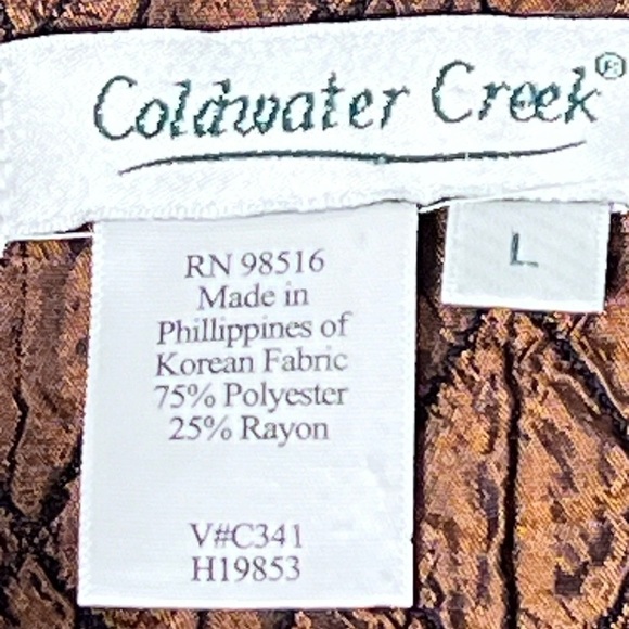 COLDWATER CREEK Copper Brown Diamond Quilted Button Front Jacket Size L - Picture 15 of 16